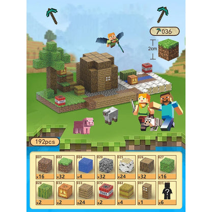 Creative play scene featuring a magnetic building blocks set with 192 pieces for imaginative building