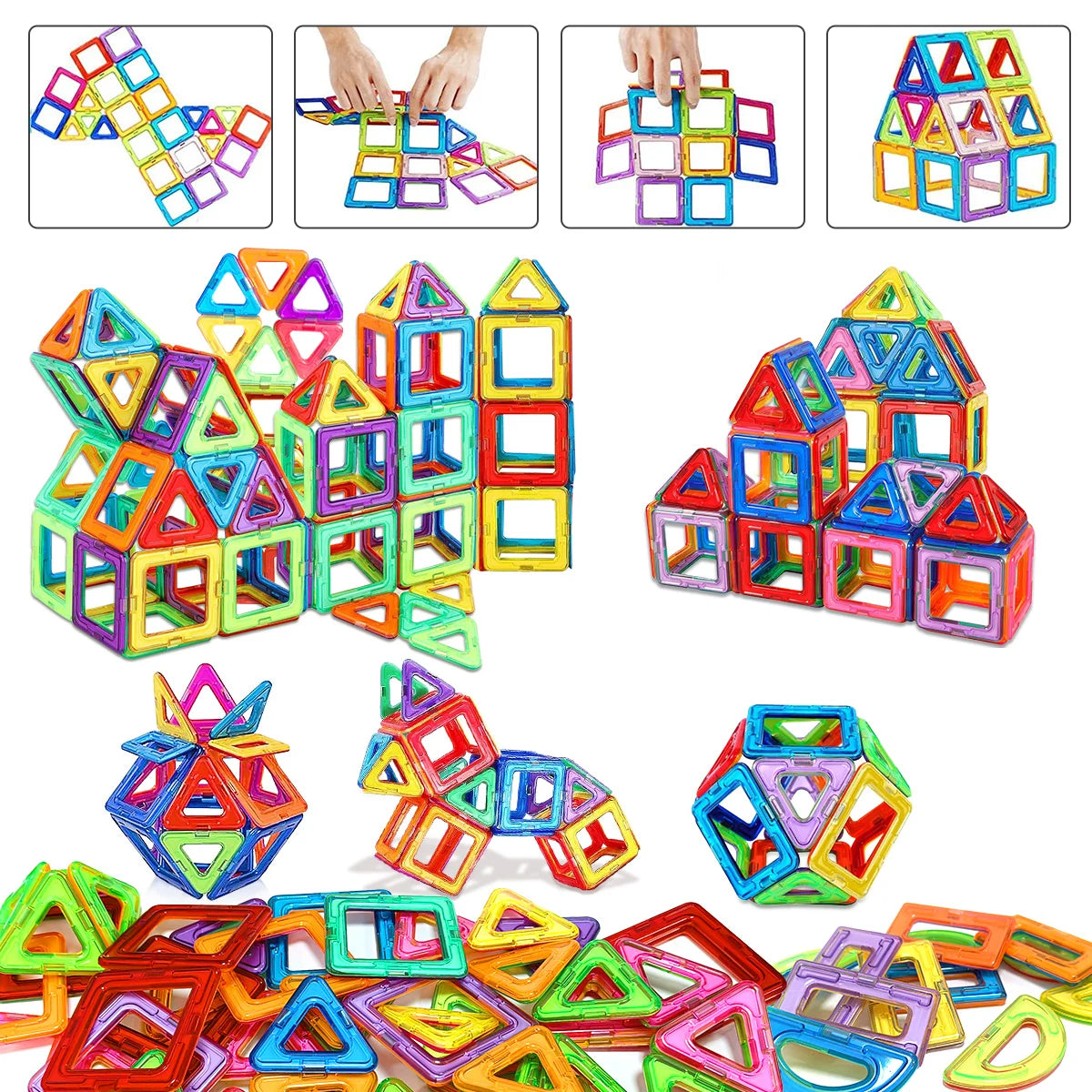 Active Playthings magnetic building tiles 84 pieces in various shapes and colors for creative play