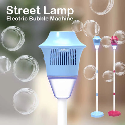 Active Playthings bubble street lamp sensory light electric bubble machine floor lamp in blue and pink creating bubbles for kids