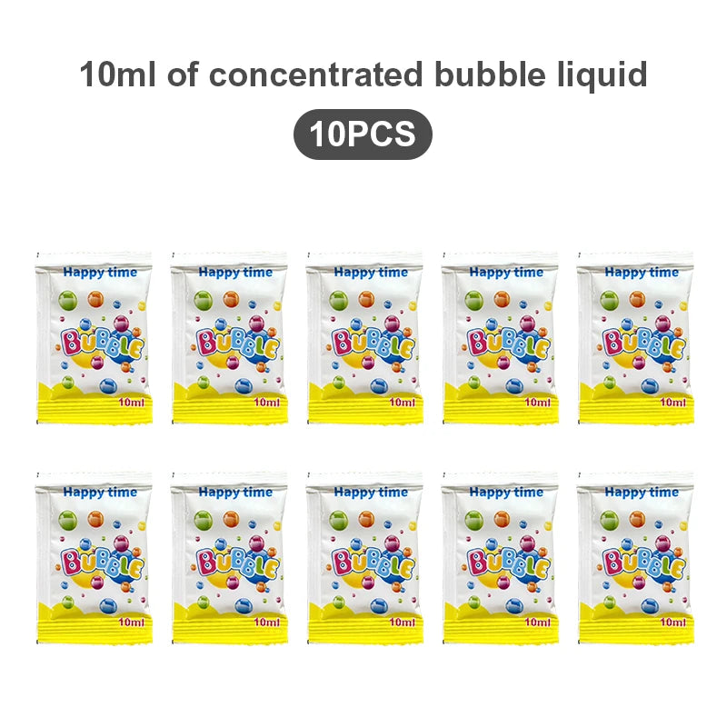 Ten 10ml concentrated bubble liquid packets 10pcs refill for automatic bubble machine for parties by Active Playthings