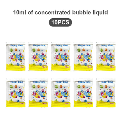 Ten 10ml concentrated bubble liquid packets 10pcs refill for automatic bubble machine for parties by Active Playthings