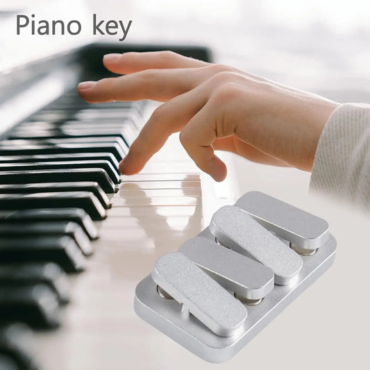 Piano key fidget toy designed for stress relief and sensory engagement, featuring a sleek metallic design