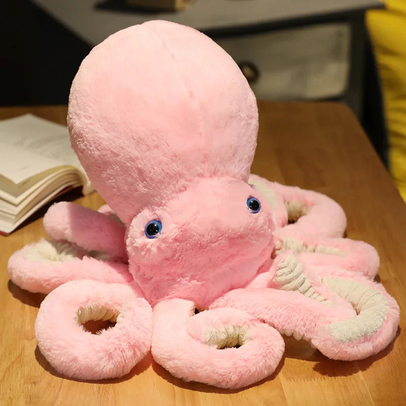 Soft pink octopus plush toy with realistic features and cuddly tentacles from Active Playthings
