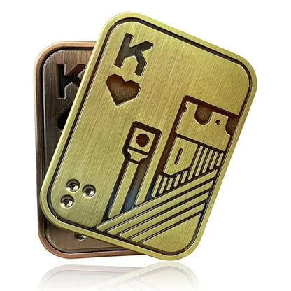 Poker King fidget slider Fidget Toy with a metal design featuring playing card elements