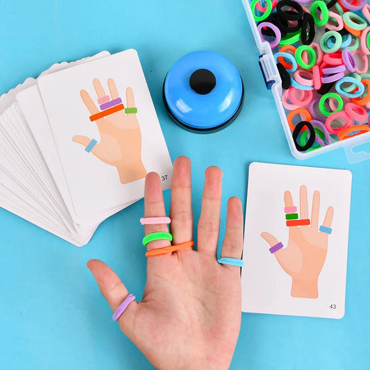 Colorful Ring Game with Hand Cards and Brightly Colored Rings for Fun Group Play