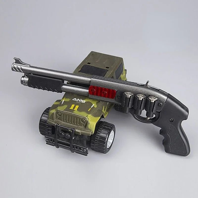 Active Playthings rubber band shooting toy with a toy vehicle in a fun play setup
