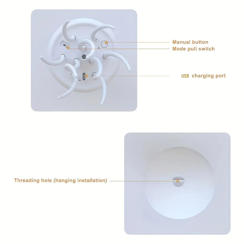 Sensory jellyfish night light with manual button and USB charging port for soothing ambiance