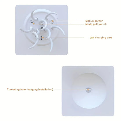 Sensory jellyfish night light with manual button and USB charging port for soothing ambiance