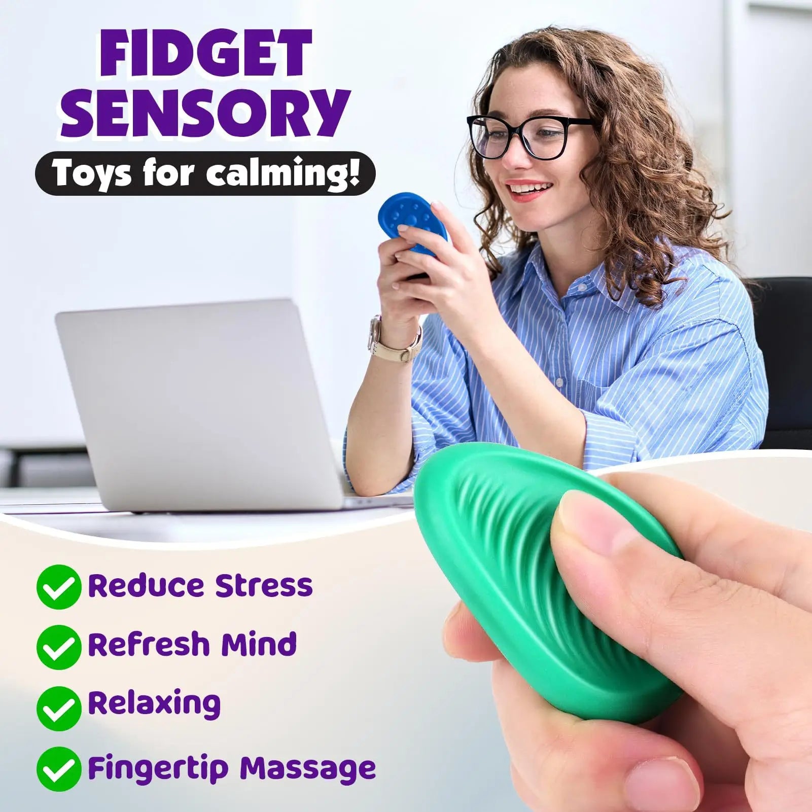 Colorful sensory silicone fidget toys designed for calming and stress relief, perfect for relaxation