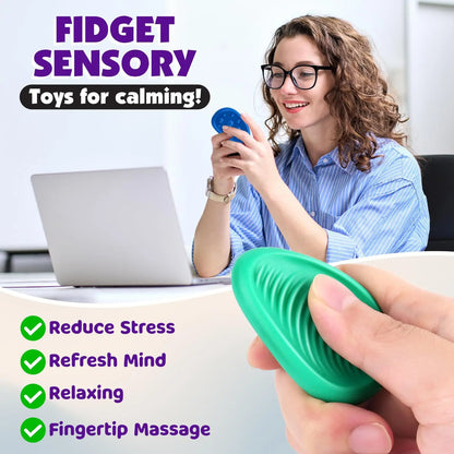 Colorful sensory silicone fidget toys designed for calming and stress relief, perfect for relaxation