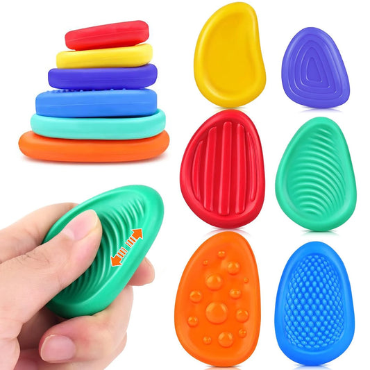 Set of sensory silicone fidget toys in various shapes and colors for stress relief and sensory stimulation