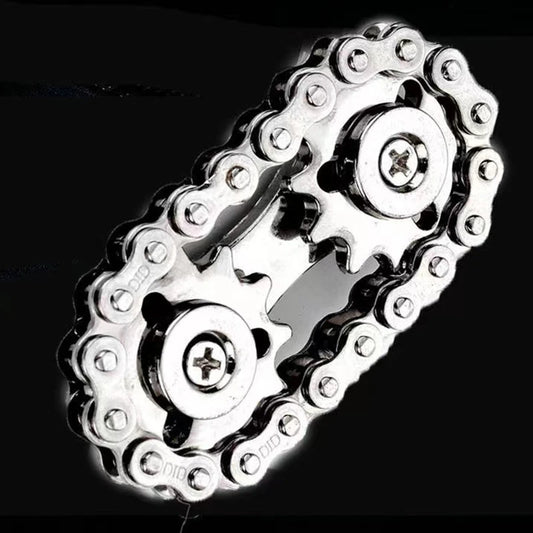Sprockets Flywheel Fidget Spinner made of durable metal with a sleek, shiny design for stress relief