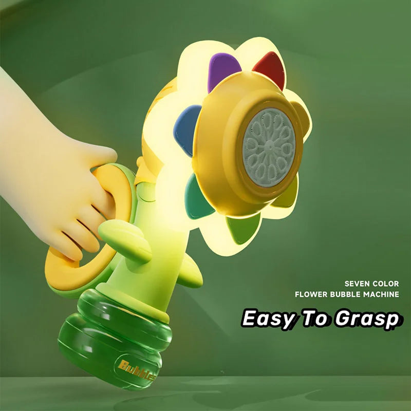 Active Playthings flower bubble machine for kids handheld flower shaped bubble blower easy to grasp