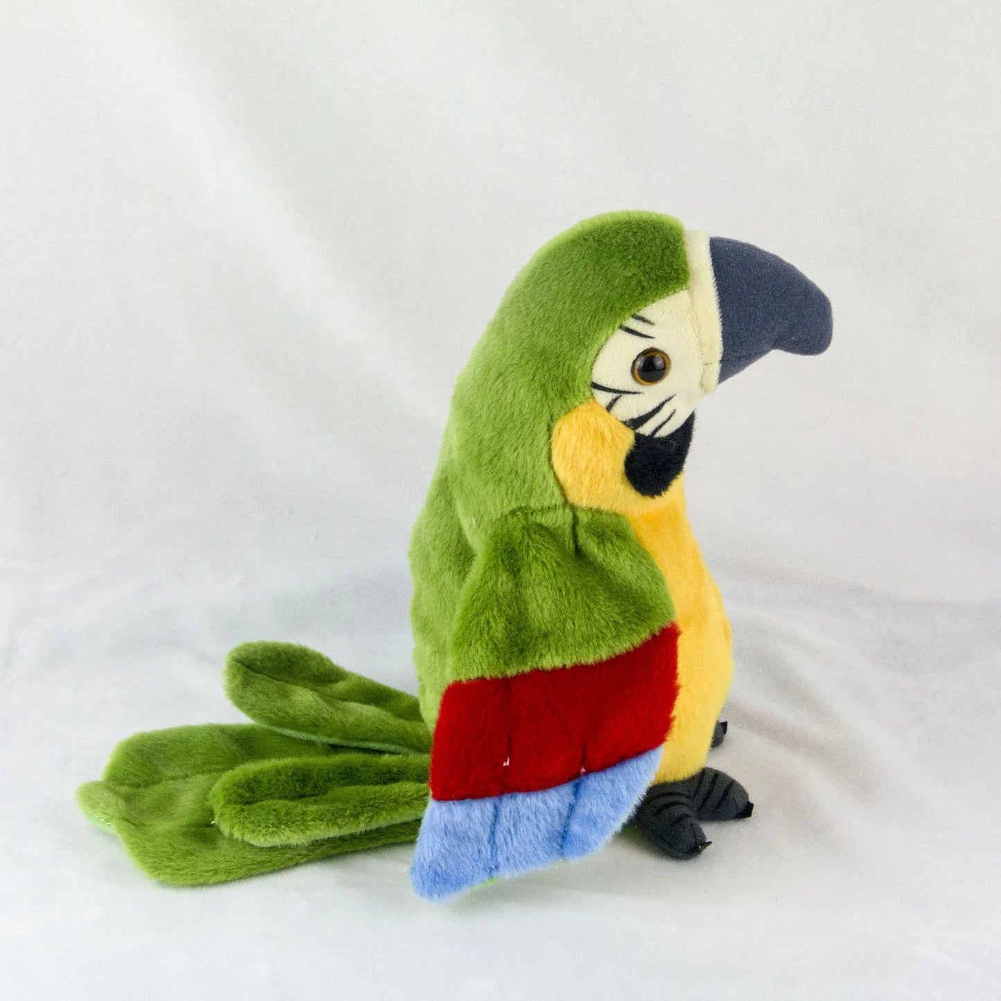 Soft and colorful talking macaw parrot toy perfect for interactive play and fun for kids