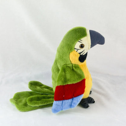 Soft and colorful talking macaw parrot toy perfect for interactive play and fun for kids