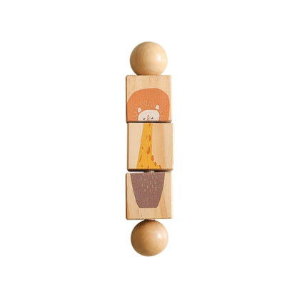 ActivePlaythings wooden therapeutic baby rattles with colorful animal designs for sensory play
