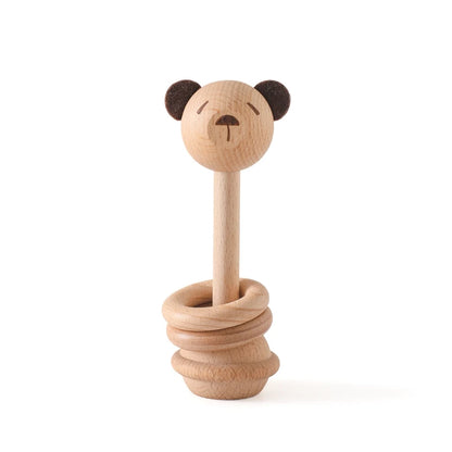 Adorable wooden bear baby rattle, perfect as therapeutic baby rattles for soothing young children