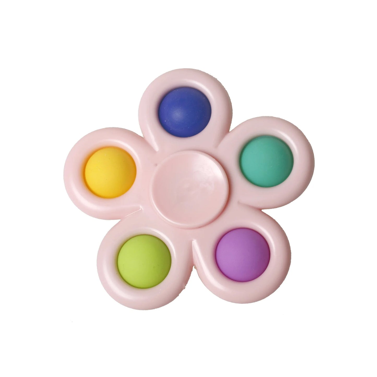 Colorful flower-shaped tie dye fidget spinner for sensory play and stress relief