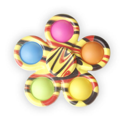 Colorful Flower-Shaped Tie Dye Fidget Spinner with Vibrant Buttons for Stress Relief and Fun