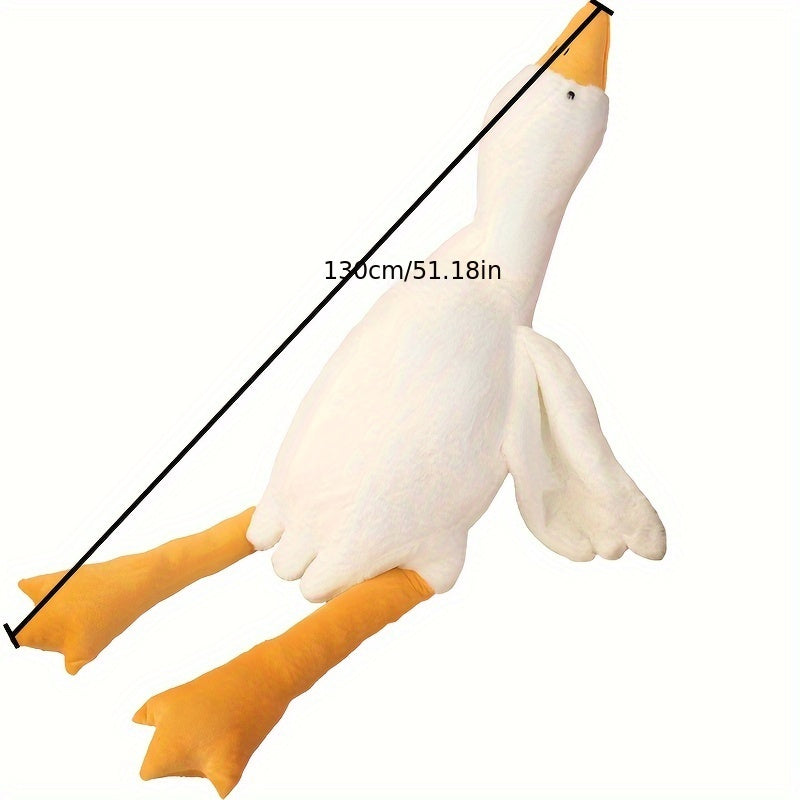 Active Playthings white goose plush toy with soft white body and orange beak and feet measuring 51 inches