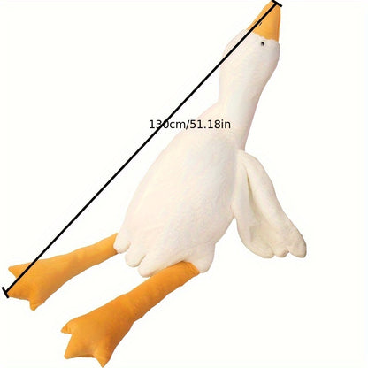 Active Playthings white goose plush toy with soft white body and orange beak and feet measuring 51 inches