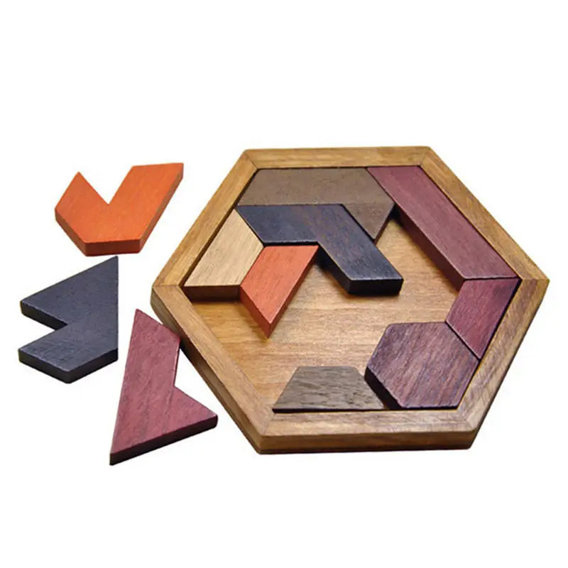 ActivePlaythings wooden geometric puzzle with colorful shapes for educational play and skill development