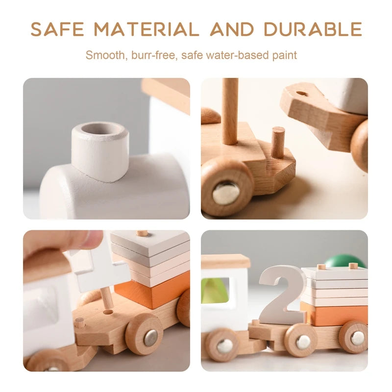 Active Playthings wooden train educational toy made from safe materials and durable construction