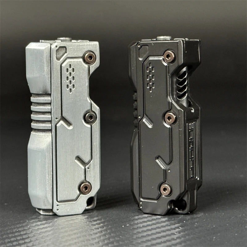 Active Playthings zinc alloy fidget slider in silver and black finishes for stress relief and focus