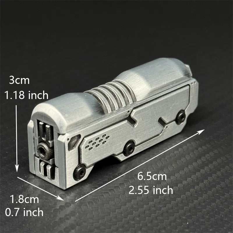 Zinc alloy fidget slider toy with a sleek design and precise dimensions for stress relief and tactile fun
